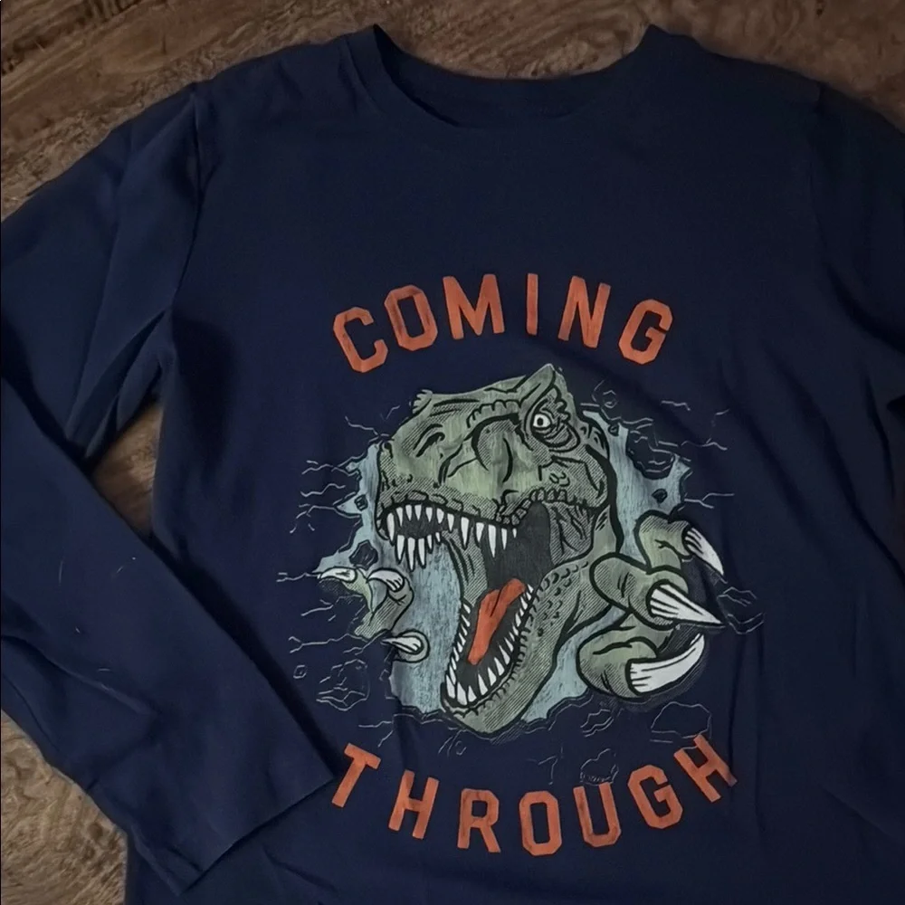 Navy Blue Dinosaur Kids Shirt